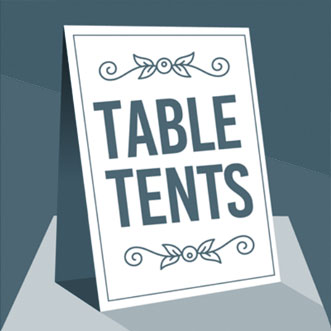 Custom printed table tents